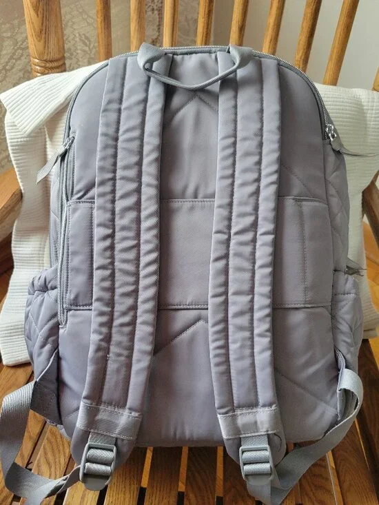 Vera Bradley | Quilted nylon campus backpack, floral interior | Gray | OS - Picture 4 of 13